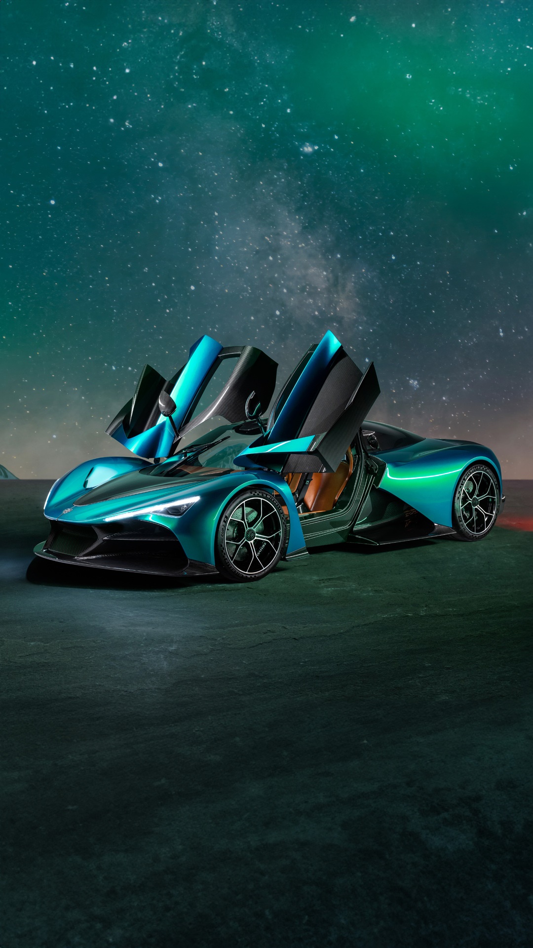 Zenvo TSR-S hypercar with butterfly doors open HD Phone Wallpaper