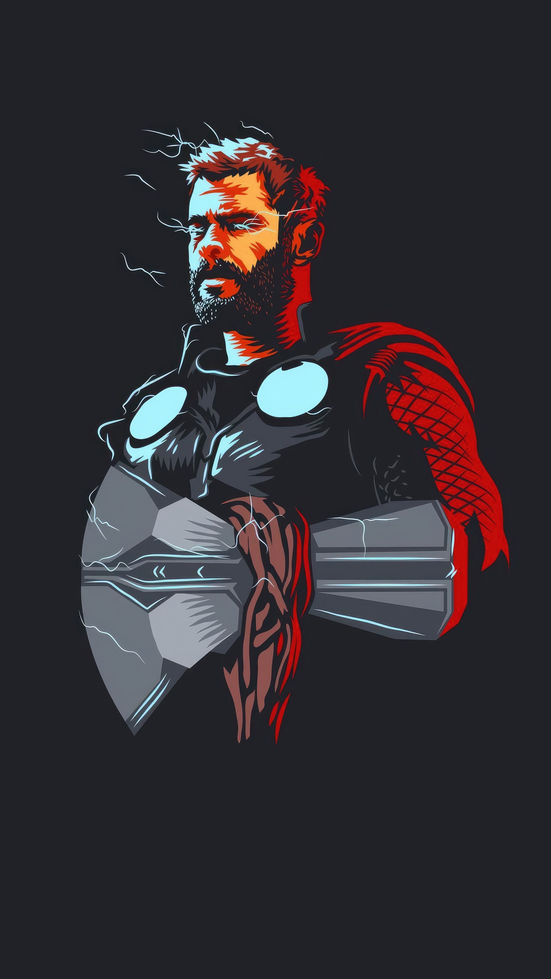Thor with Stormbreaker Artwork HD Phone Wallpaper