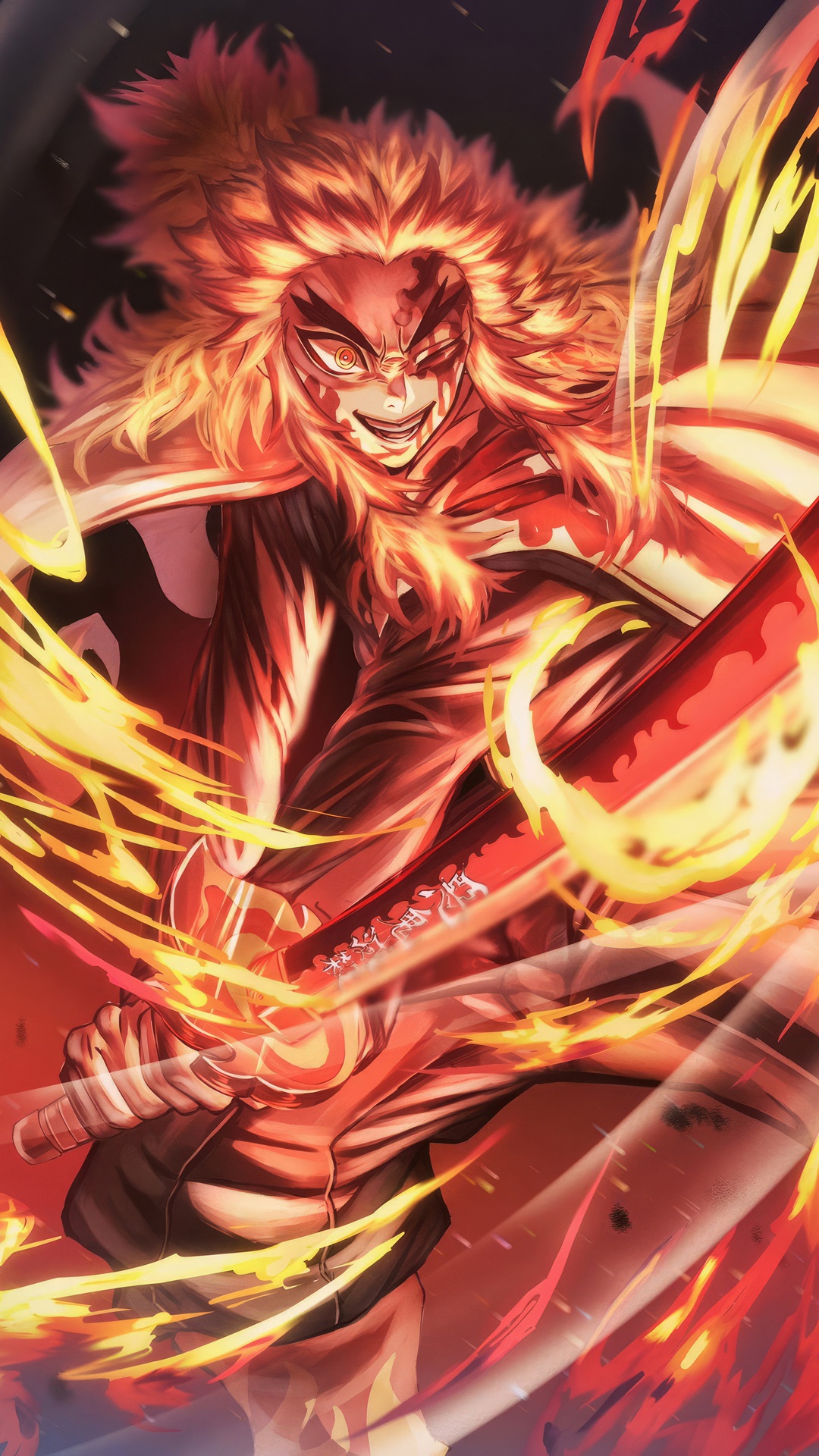 Kyojuro Rengoku Demon Slayer Kimetsu no Yaiba 4K HD Phone Wallpaper