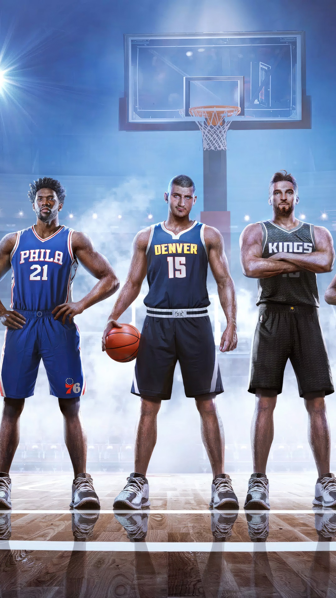 NBA Infinite basketball players on court HD Phone Wallpaper