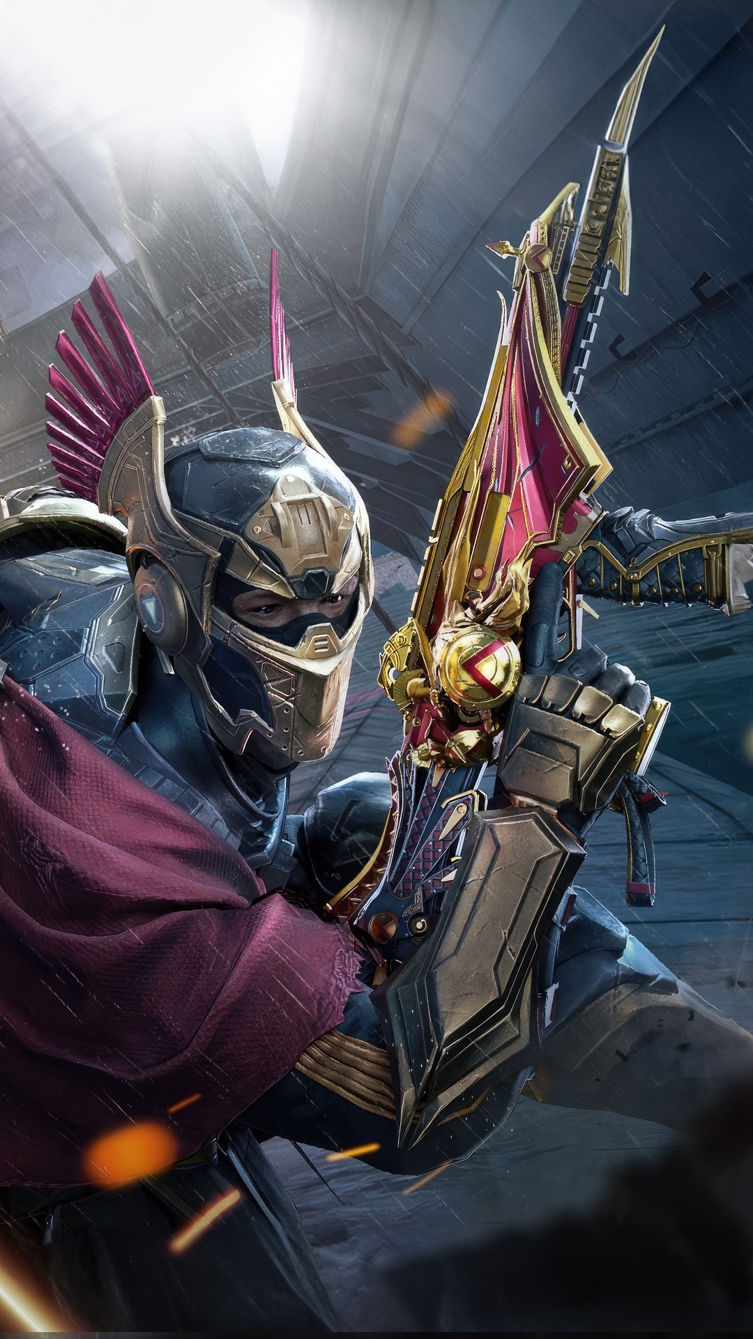 Call of Duty Mobile character with ornate weapon HD Phone Wallpaper