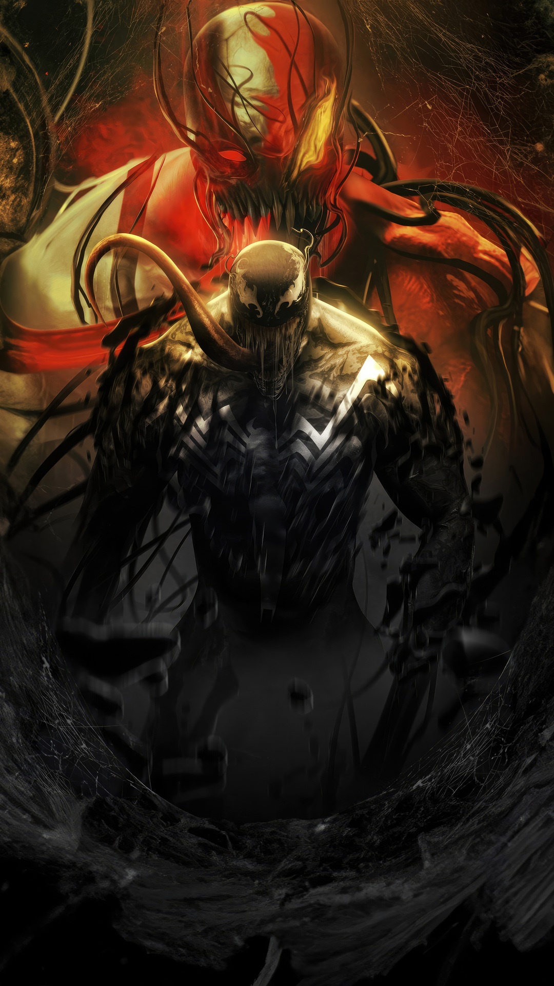 Venom and Carnage digital artwork HD Phone Wallpaper