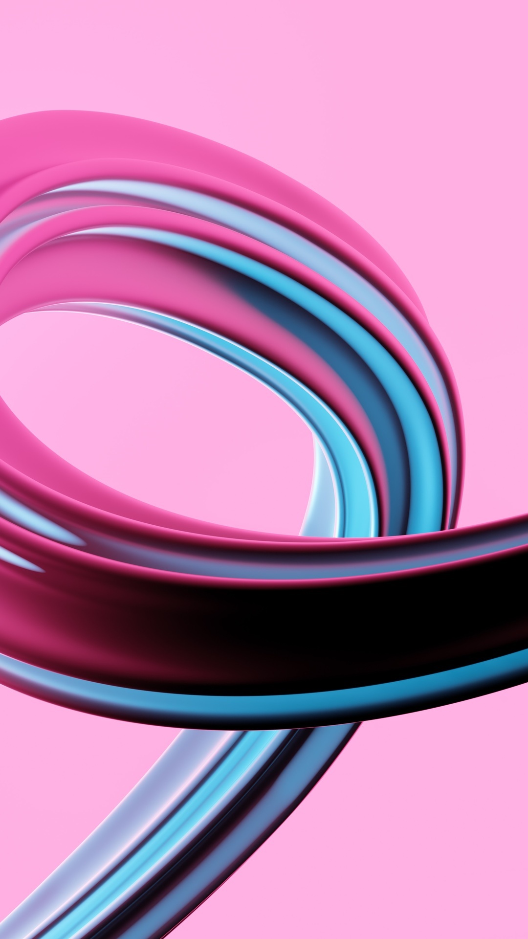 Abstract digital art with pink and blue swirls HD Phone Wallpaper