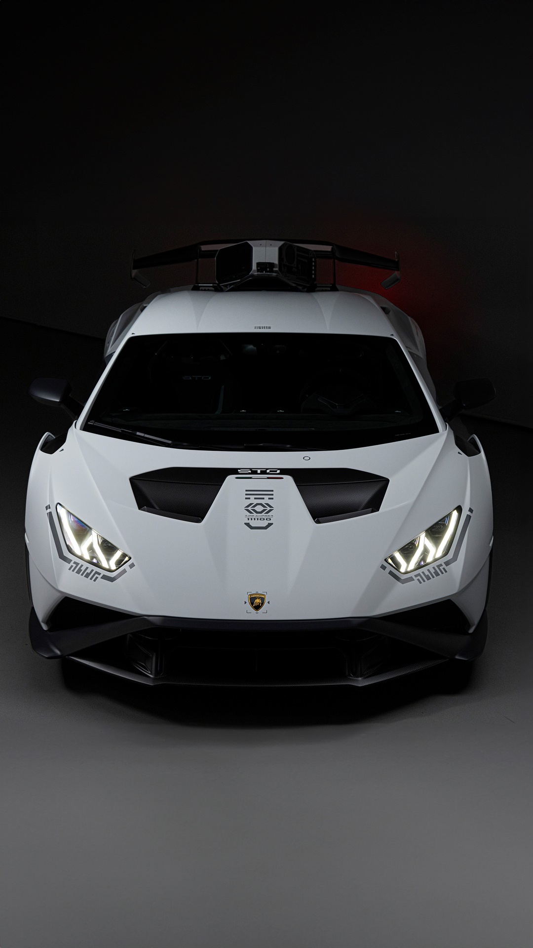 White Lamborghini Huracan STO front view HD Phone Wallpaper