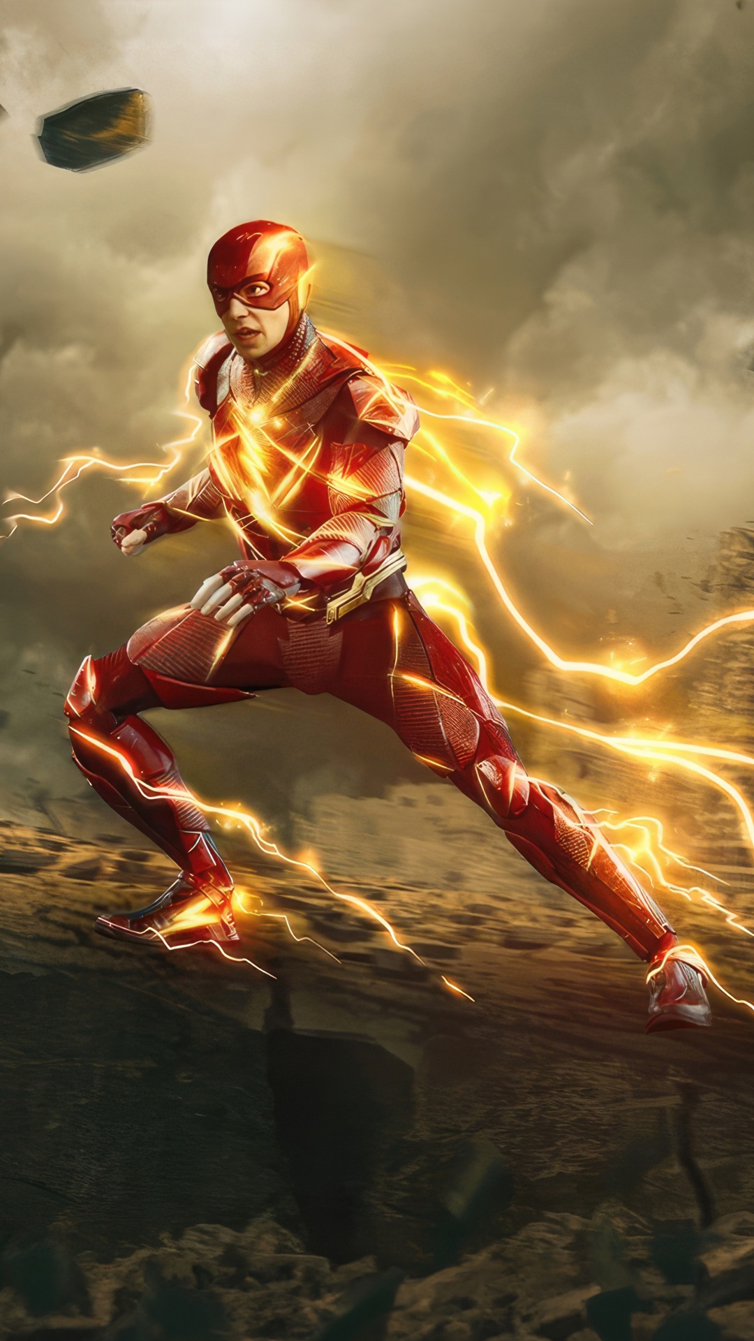 The Flash running with lightning HD Phone Wallpaper