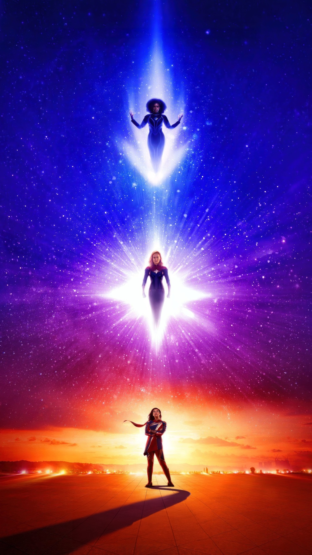 The Marvels: Captain Marvel, Ms. Marvel, and Monica Rambeau HD Phone Wallpaper