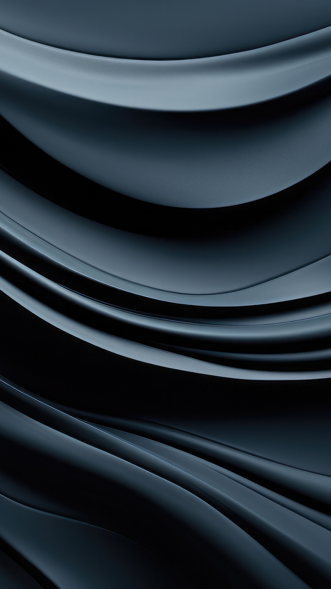 Abstract digital art with flowing dark blue waves HD Phone Wallpaper