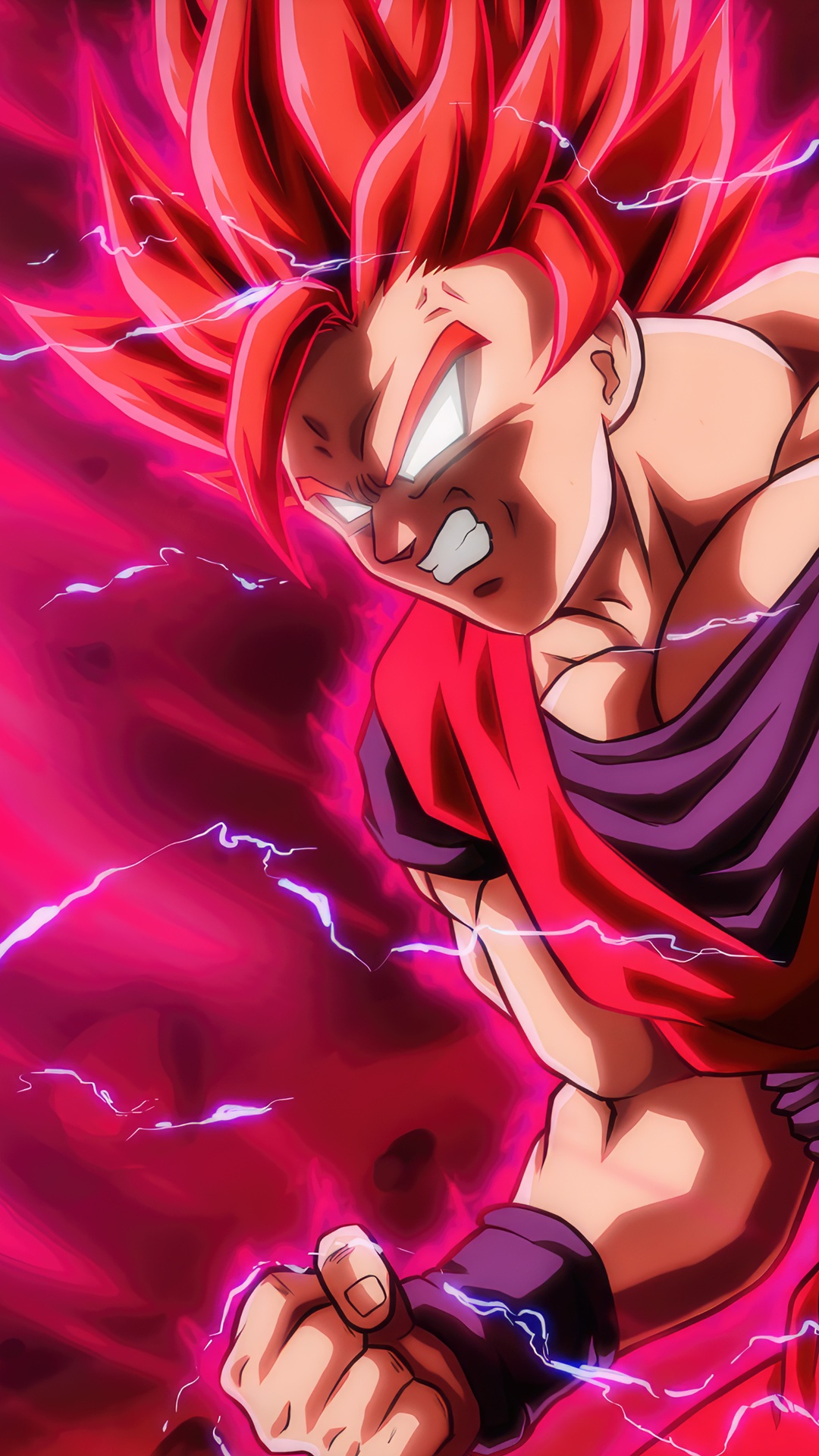 Goku in Super Saiyan God form from Dragon Ball Super HD Phone Wallpaper