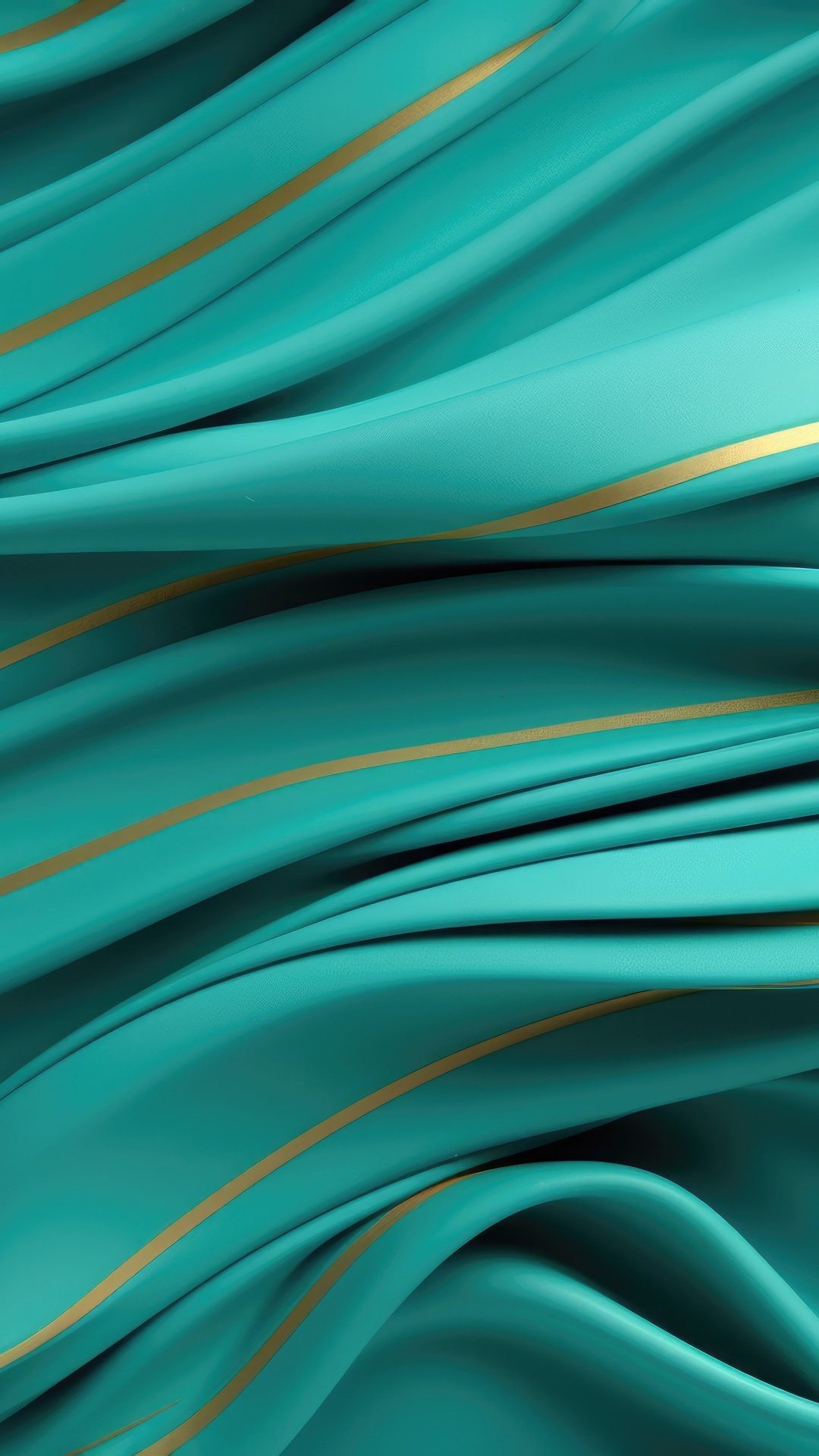Abstract digital art with gold stripes on teal fabric HD Phone Wallpaper