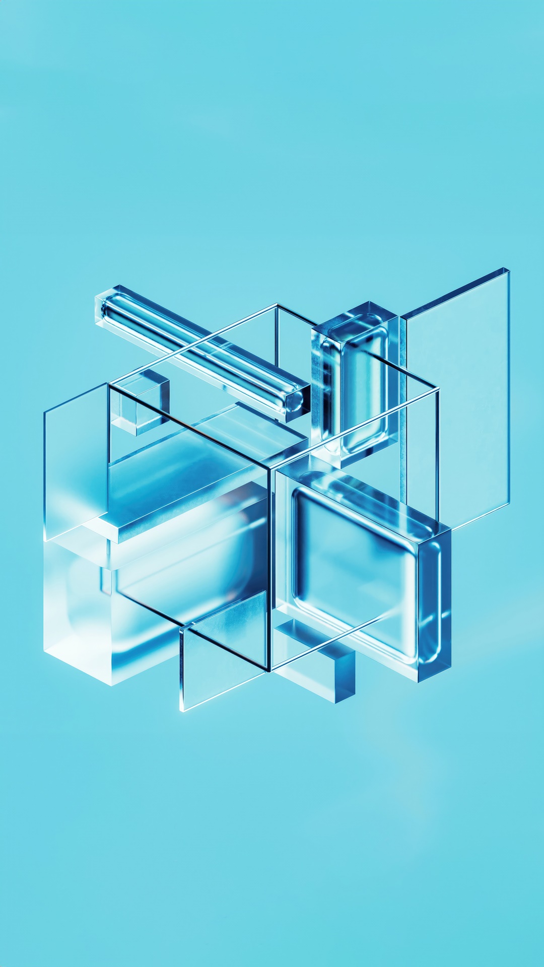Abstract geometric shapes made of glass HD Phone Wallpaper