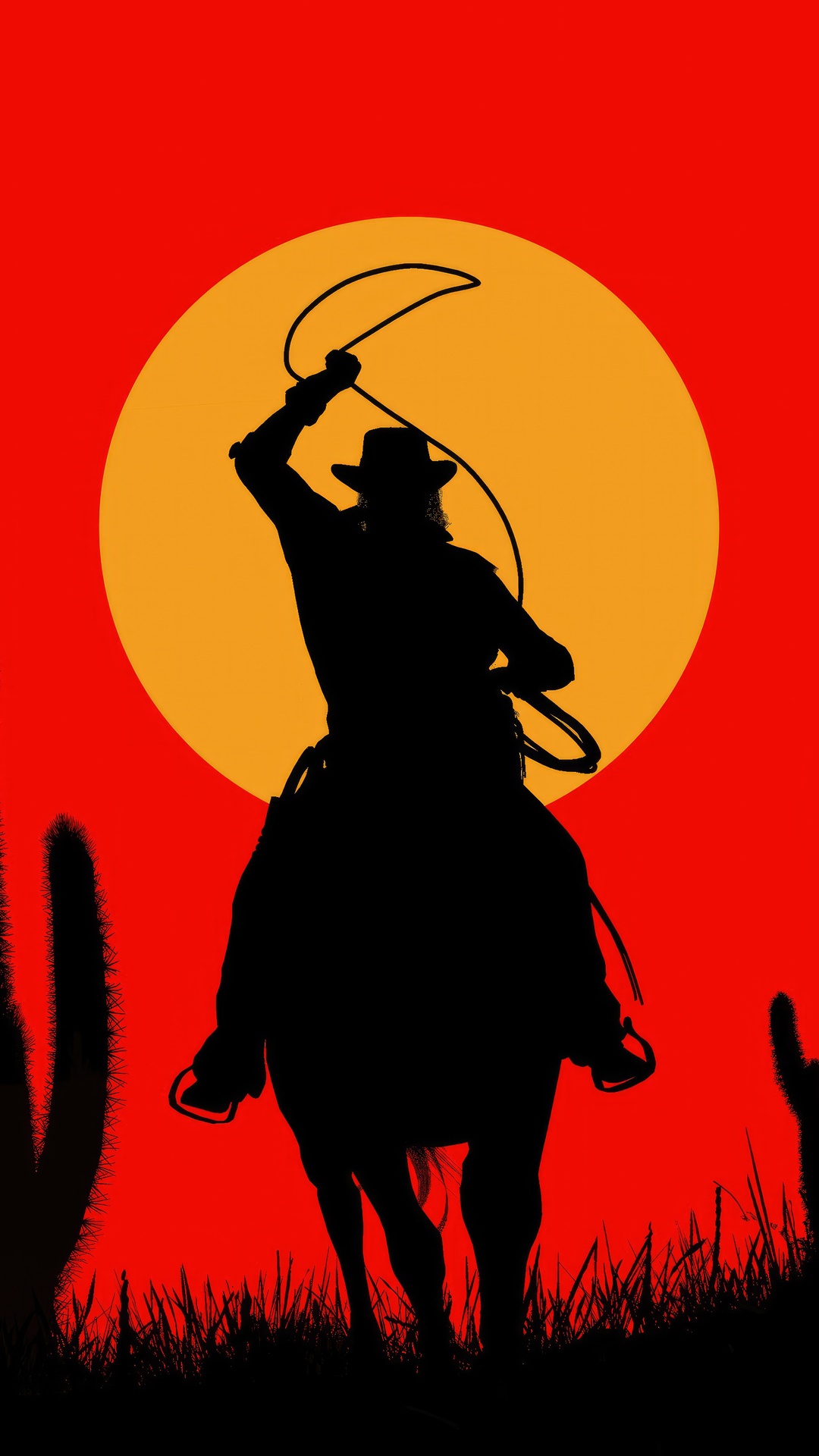 Red Dead Redemption 2 Cowboy Silhouette 4K HD Phone Wallpaper