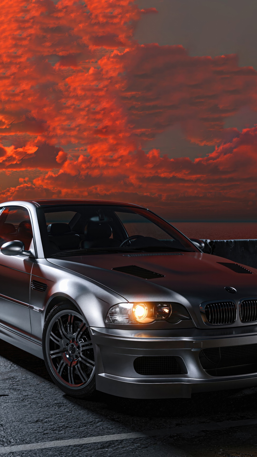 BMW M3 car at sunset HD Phone Wallpaper