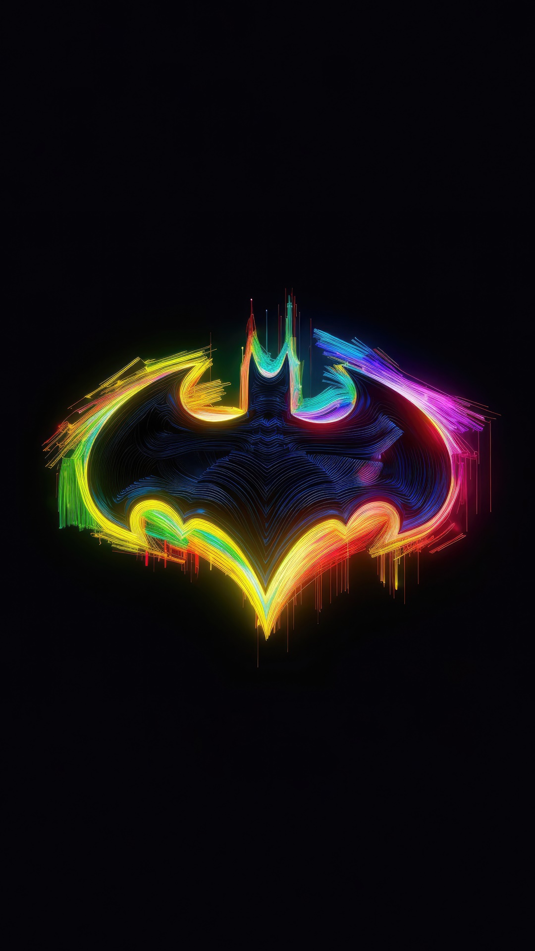Rainbow Batman Logo Digital Art HD Phone Wallpaper