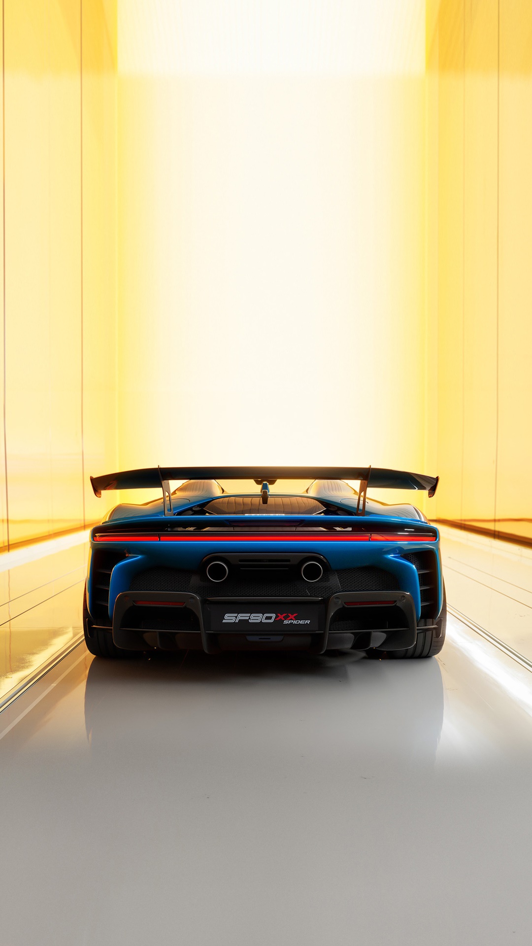 Ferrari SF90 XX Spider rear view HD Phone Wallpaper