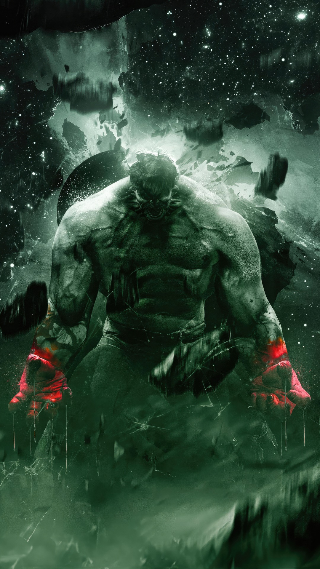 The Hulk in a cosmic environment HD Phone Wallpaper
