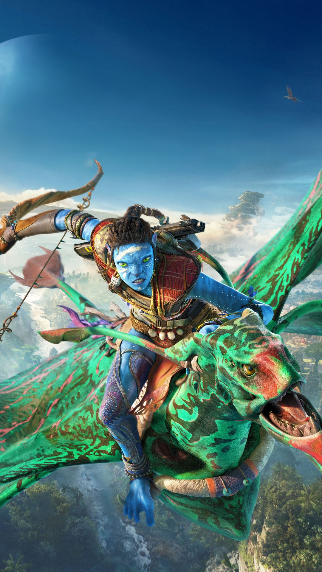 Avatar Frontiers of Pandora Jake Sully Riding a Banshee HD Phone Wallpaper