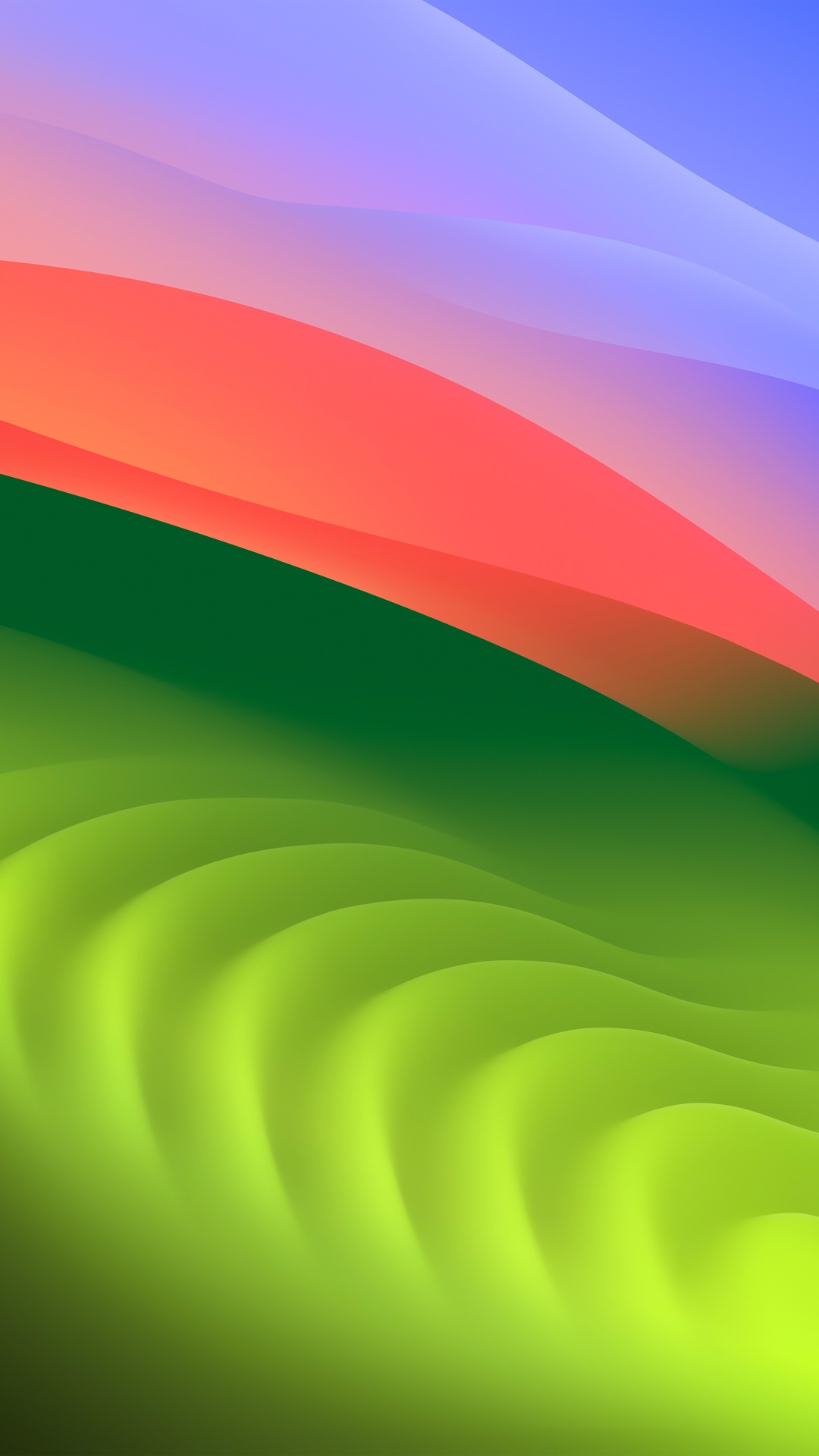 Abstract colorful waves on macOS Sonoma HD Phone Wallpaper