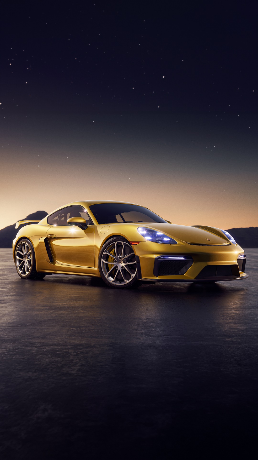 Yellow Porsche 718 Cayman GT4 RS 2023 HD Phone Wallpaper