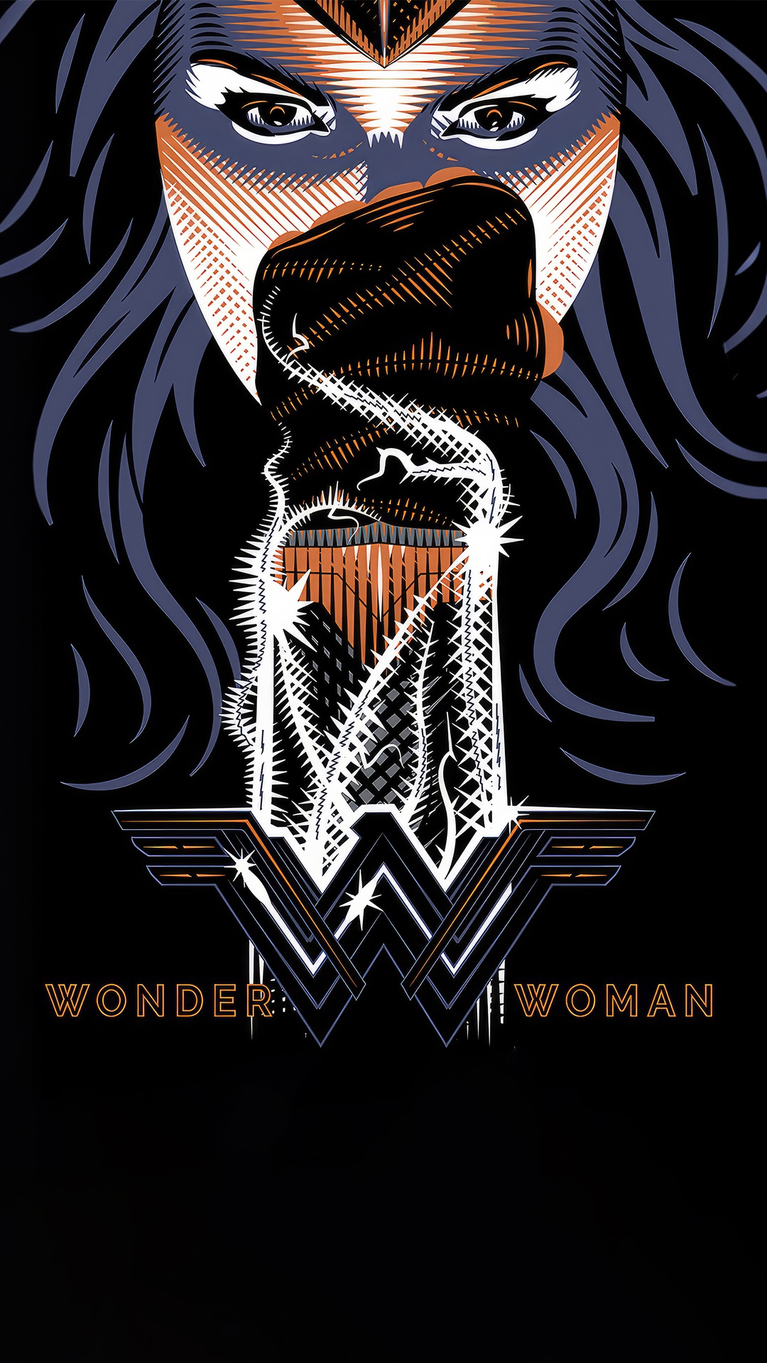 Wonder Woman minimalist artwork HD Phone Wallpaper