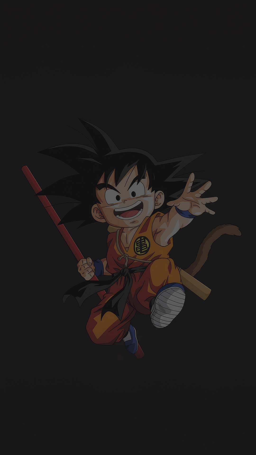 Kid Goku with Power Pole HD Phone Wallpaper