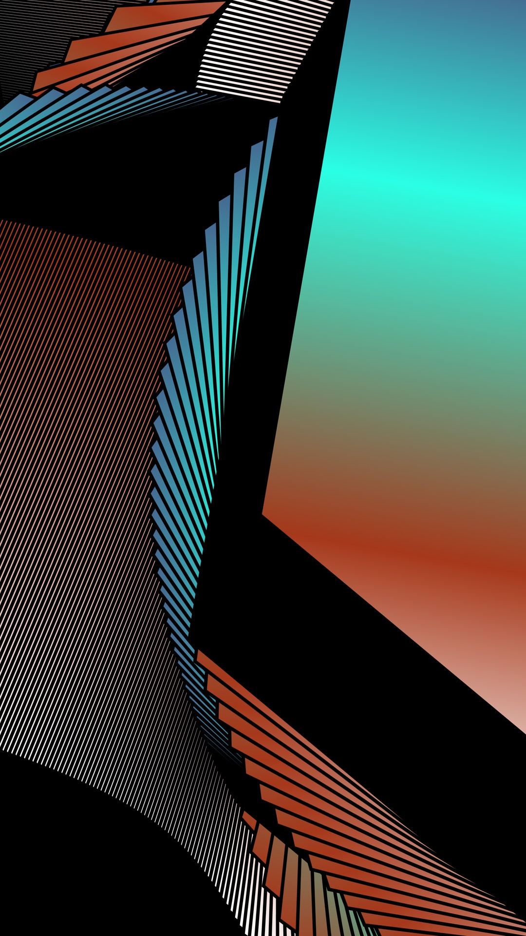 Abstract geometric artwork with gradient colors HD Phone Wallpaper