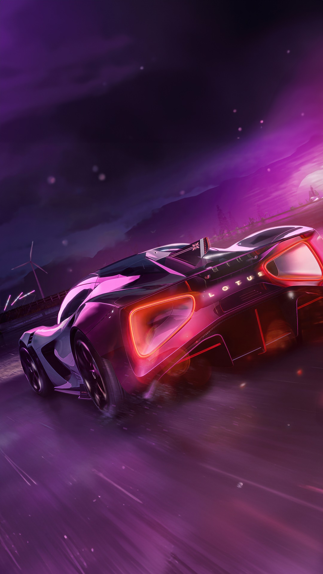 Lotus Evija driving at night HD Phone Wallpaper