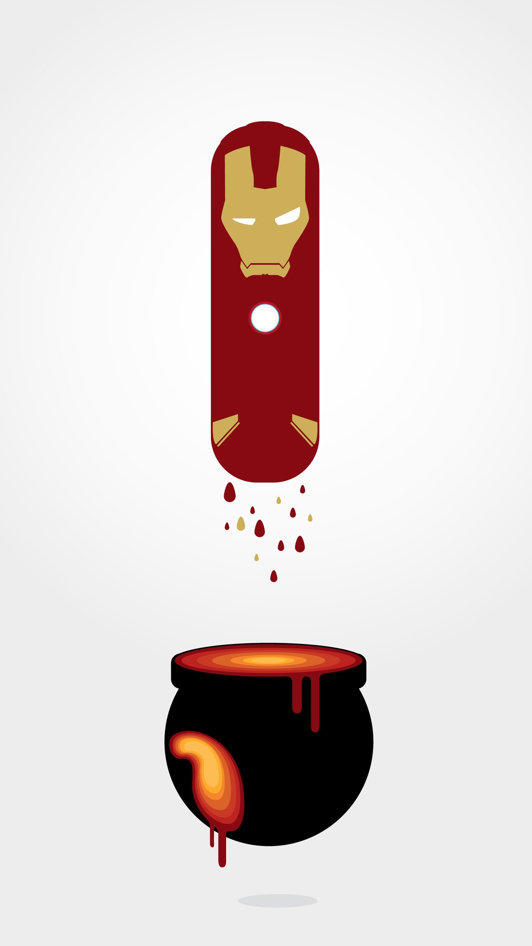 Iron Man Helmet and Cauldron Artwork HD Phone Wallpaper