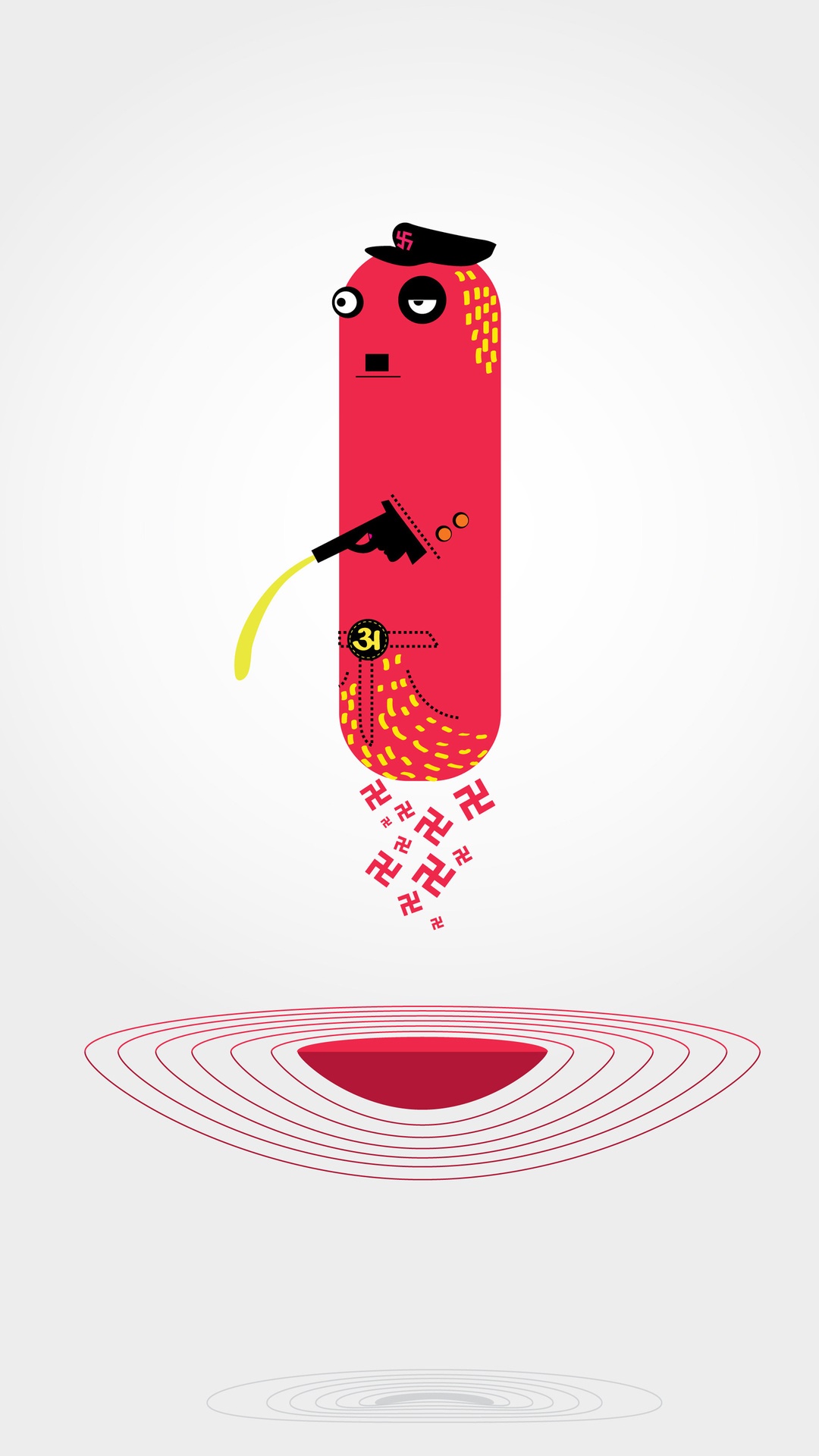 Cartoon character with swastikas and gun HD Phone Wallpaper