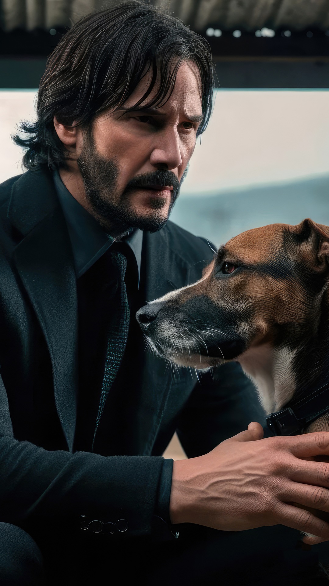 John Wick with his dog HD Phone Wallpaper