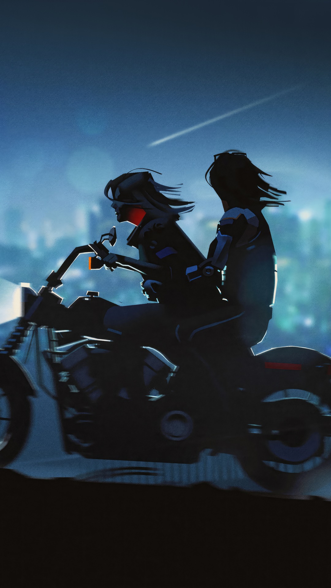 Cyberpunk 2077 characters riding a motorcycle HD Phone Wallpaper