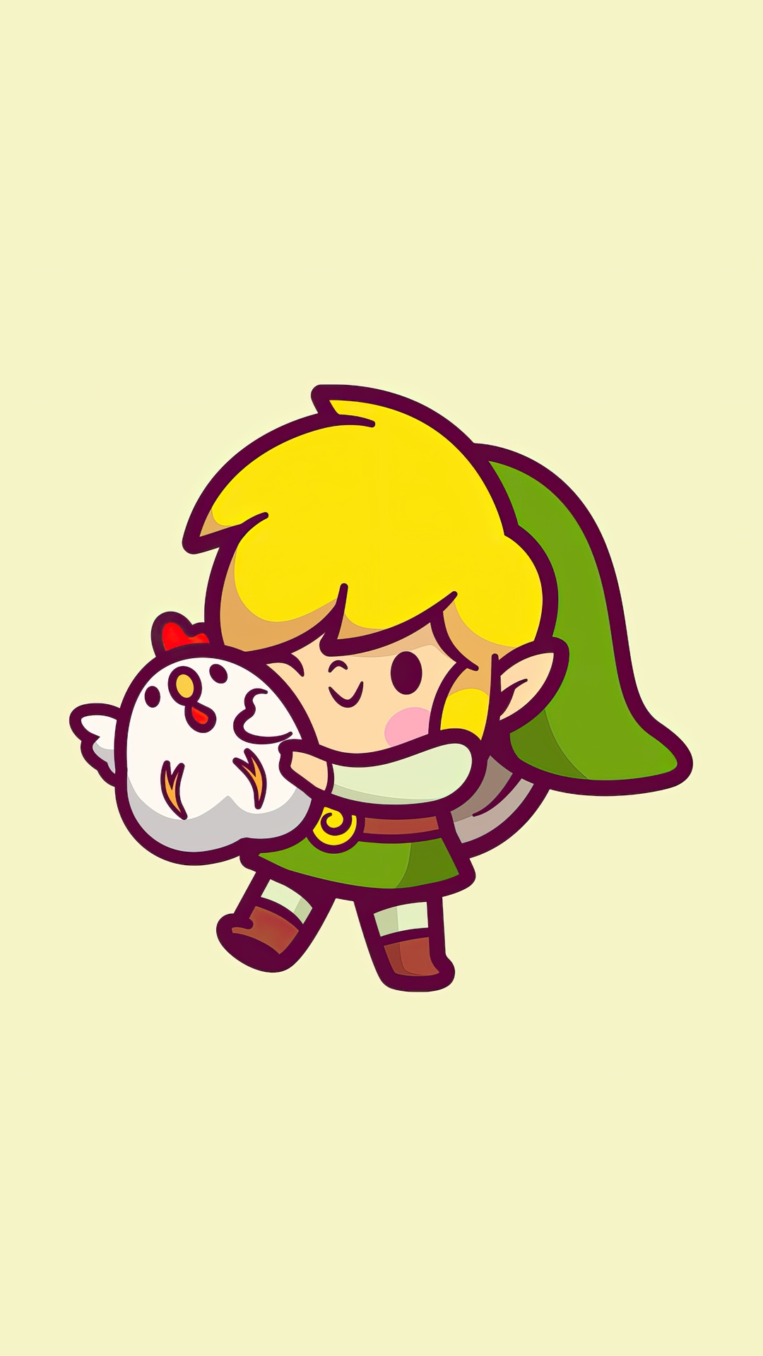Link holding a chicken in The Legend of Zelda HD Phone Wallpaper