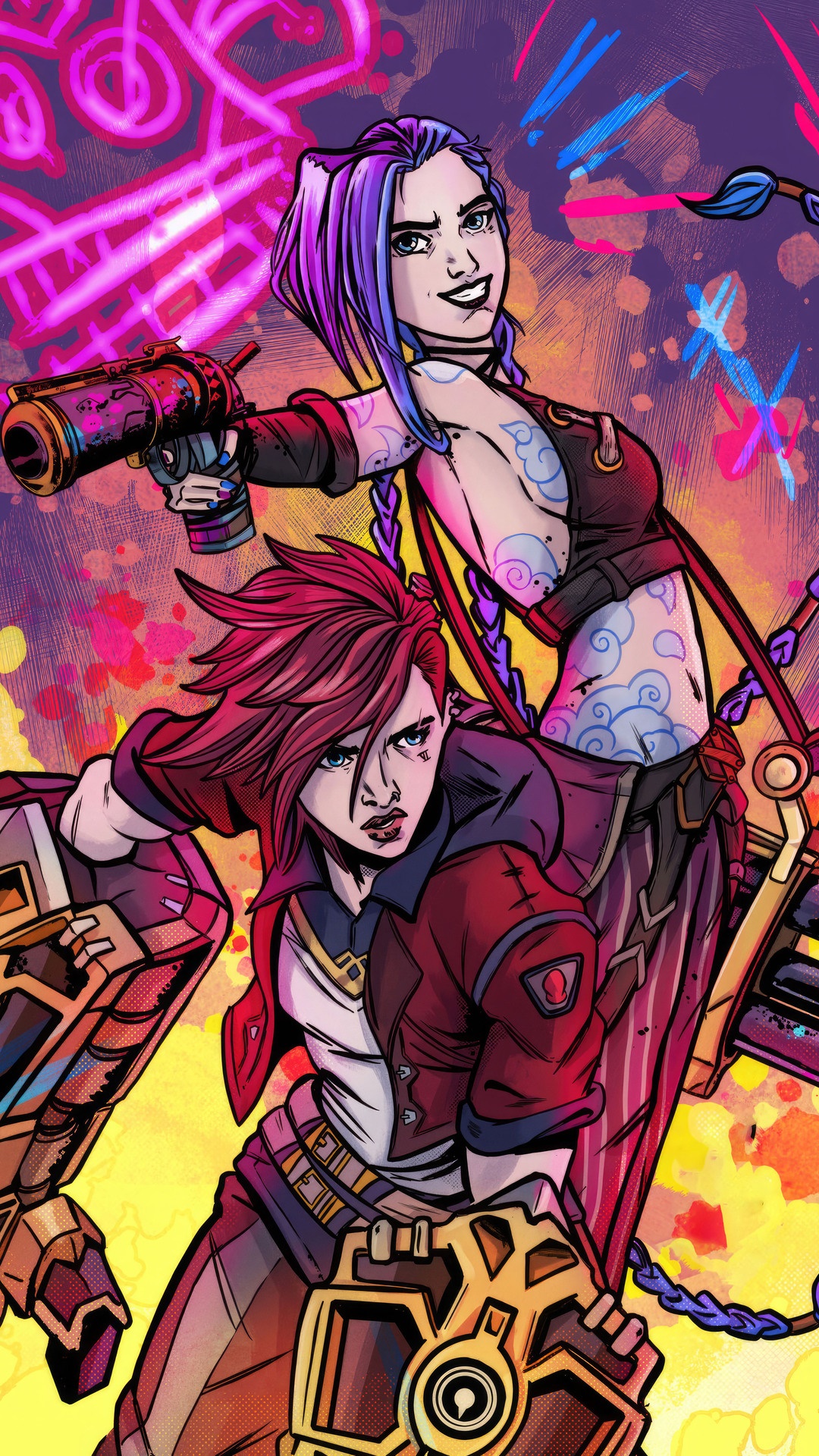 Jinx and Vi from Arcane HD Phone Wallpaper