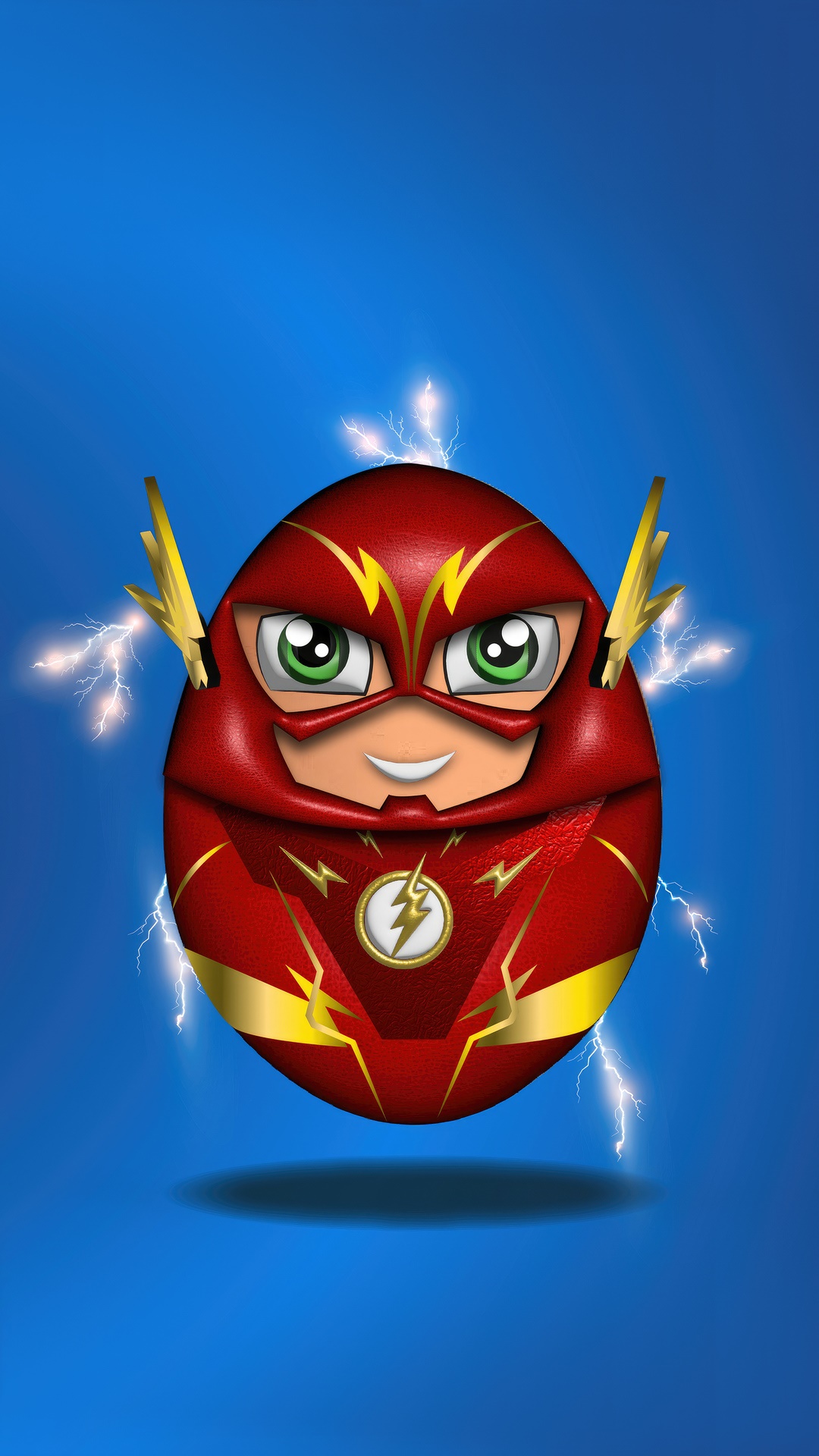 The Flash egg character with lightning bolts HD Phone Wallpaper