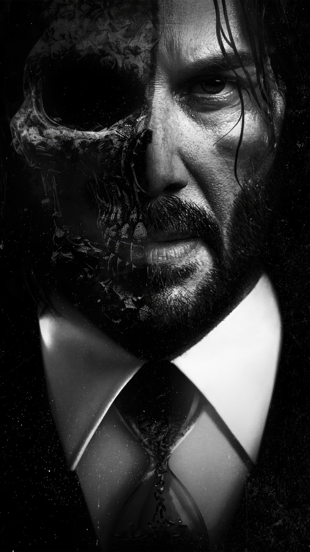 John Wick Chapter 4 Skull and Hourglass Art HD Phone Wallpaper