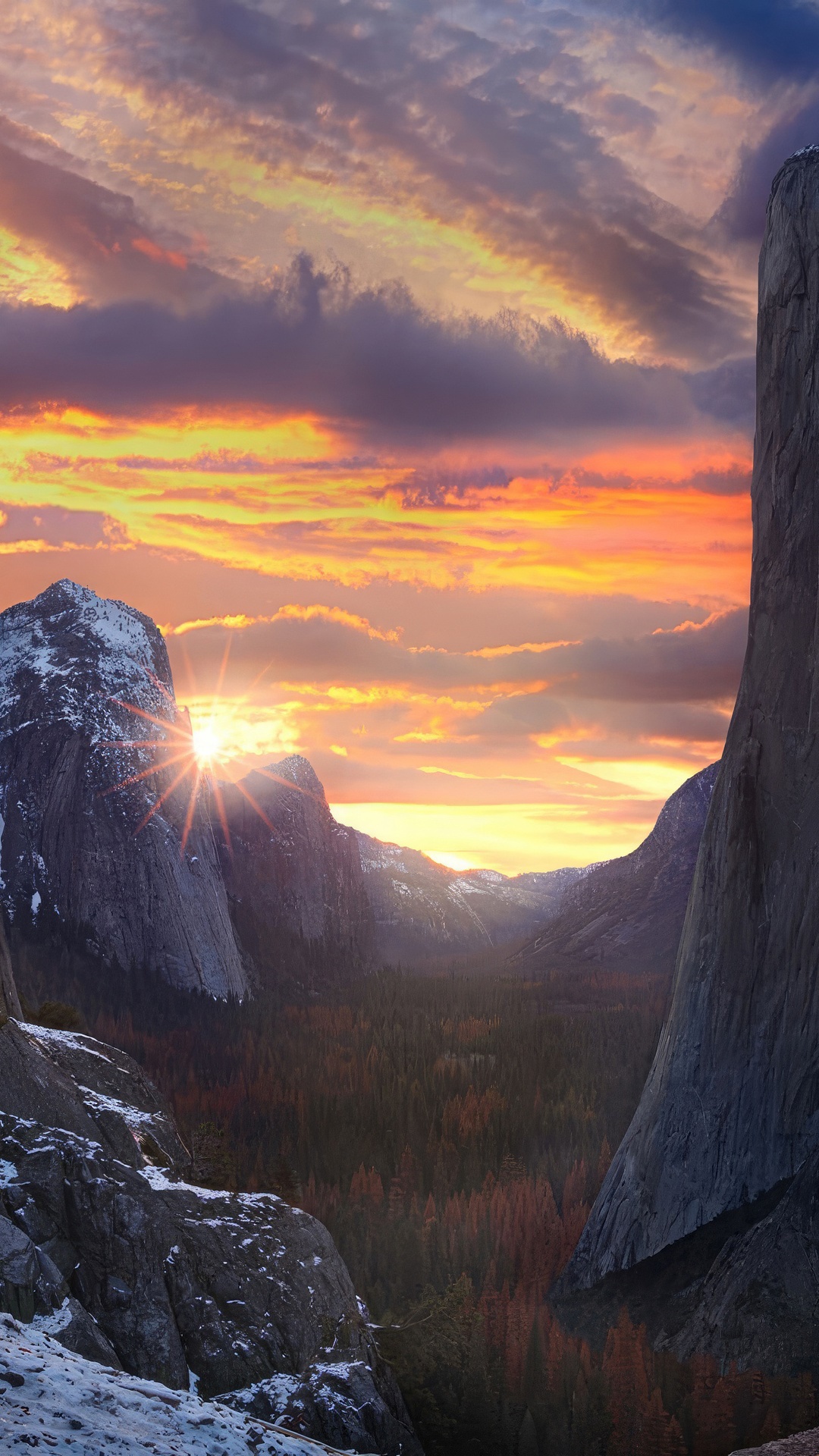 Sunset over Yosemite Valley, California HD Phone Wallpaper