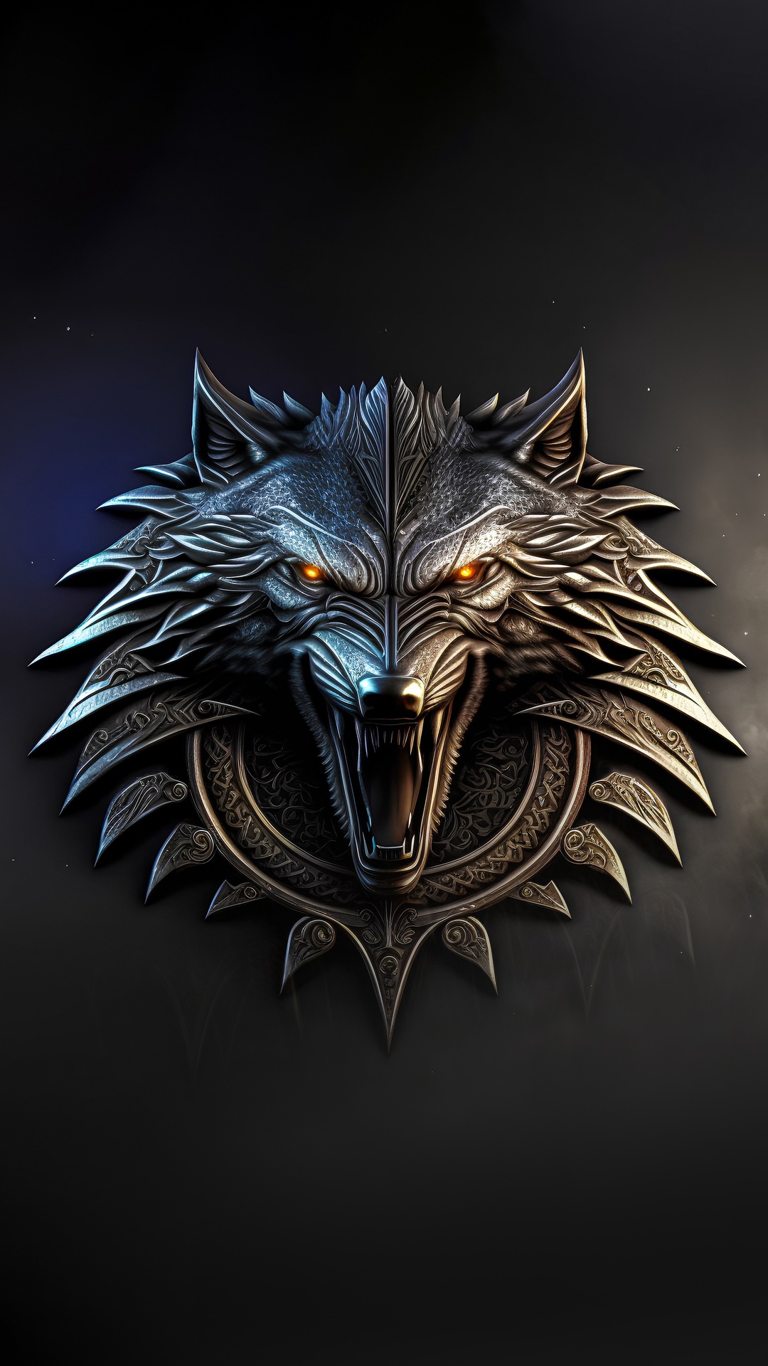 The Witcher Wolf Medallion Logo 4K HD Phone Wallpaper