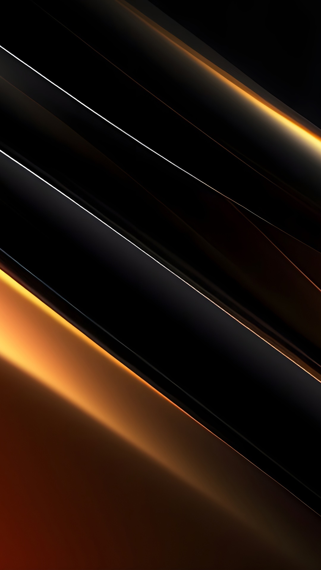 Abstract digital art with black and gold metallic lines HD Phone Wallpaper
