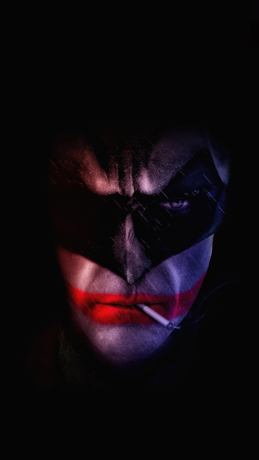 Joker Batman artwork with cigarette HD Phone Wallpaper