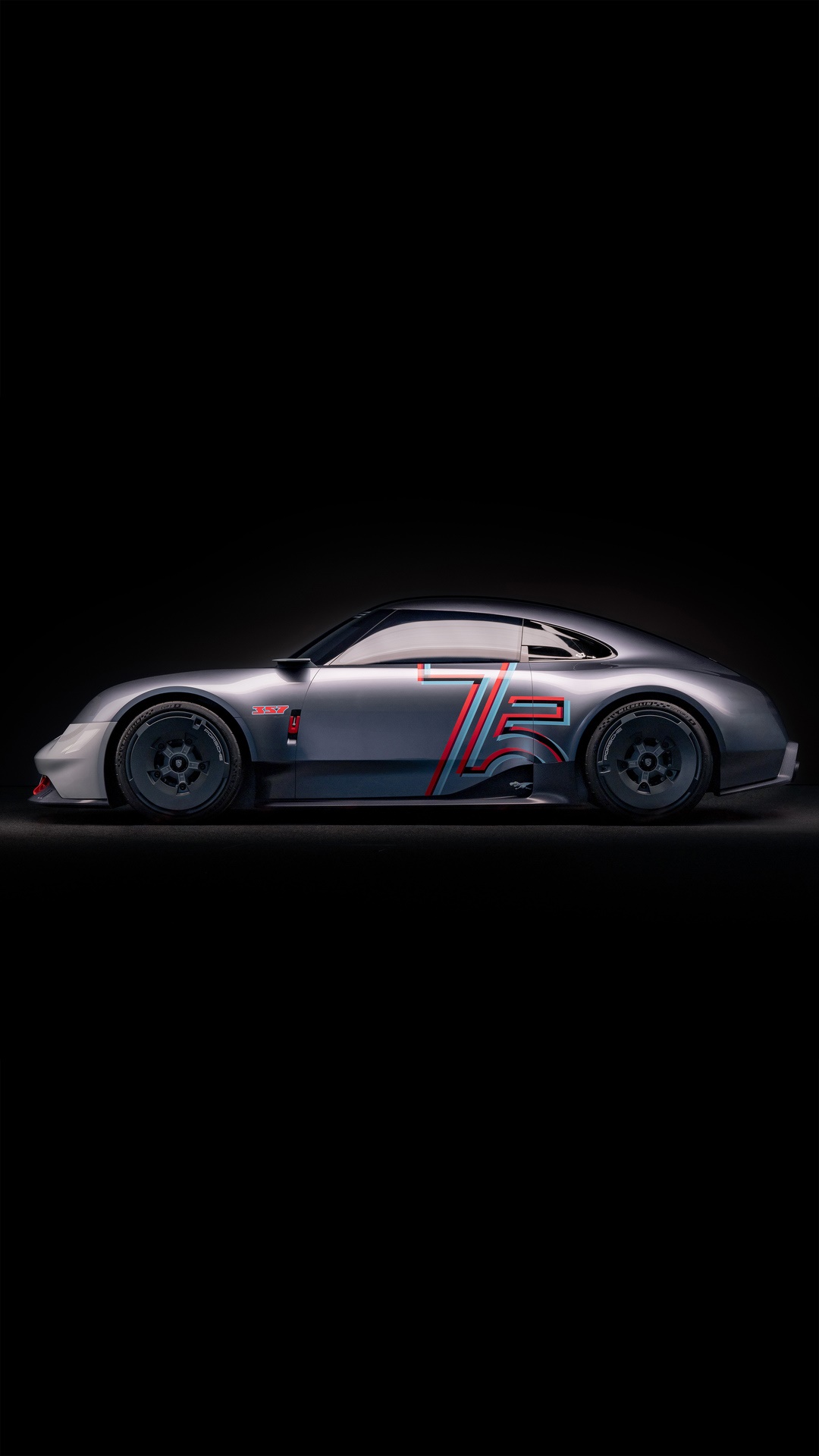 Porsche Vision 357 concept car with "75" livery HD Phone Wallpaper