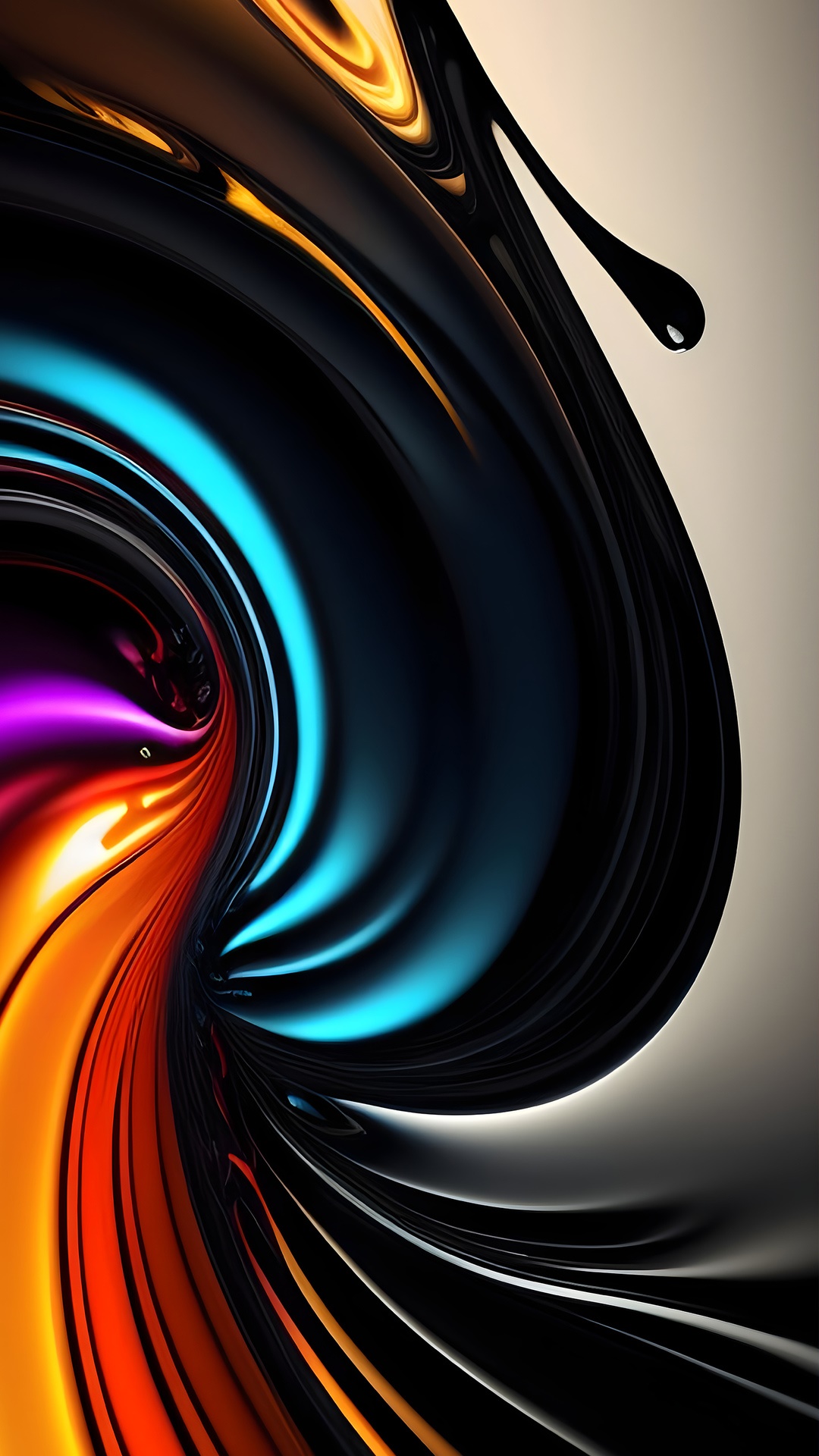 Abstract digital art with swirling colors HD Phone Wallpaper