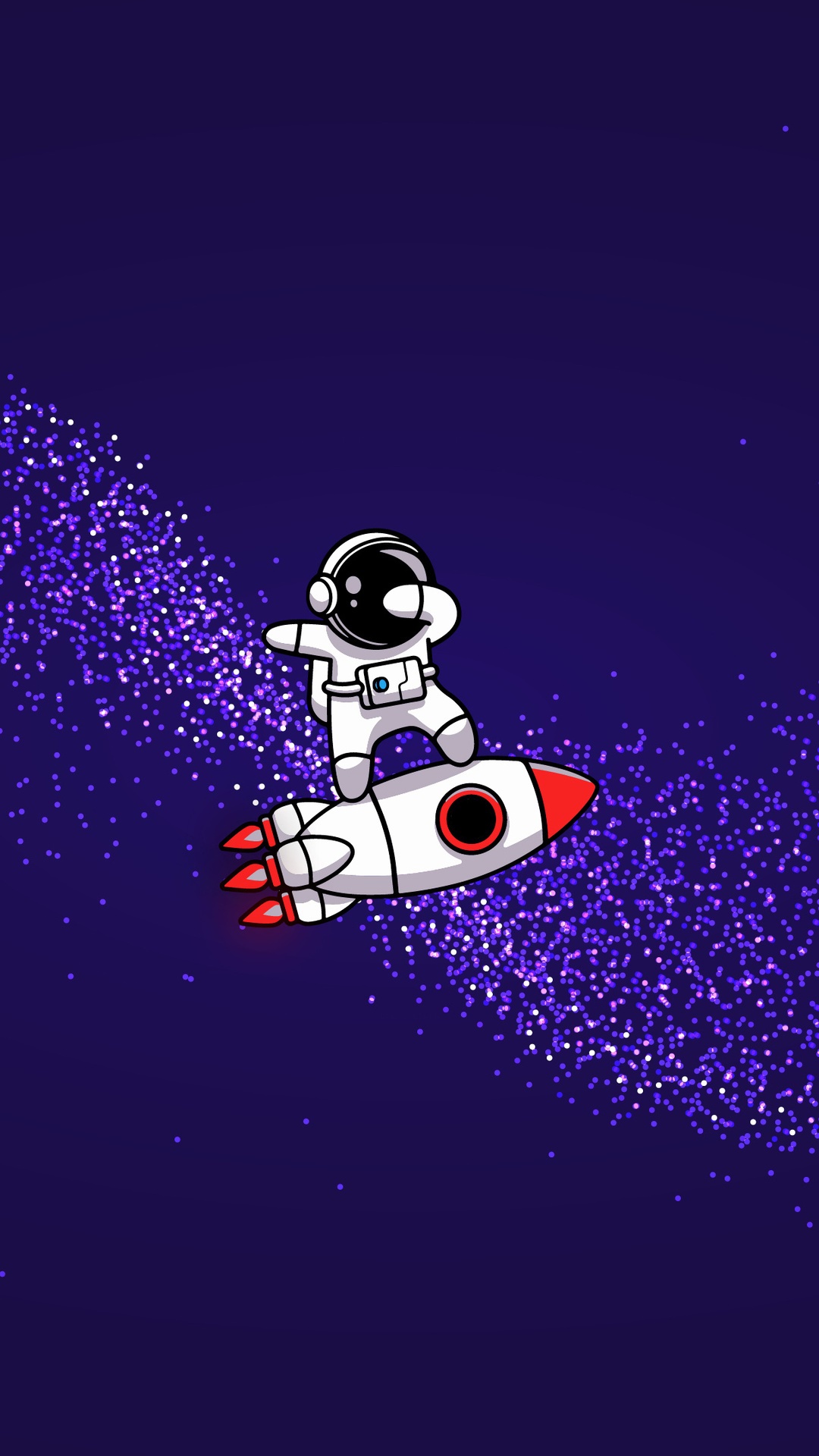 Astronaut riding a rocket through space HD Phone Wallpaper