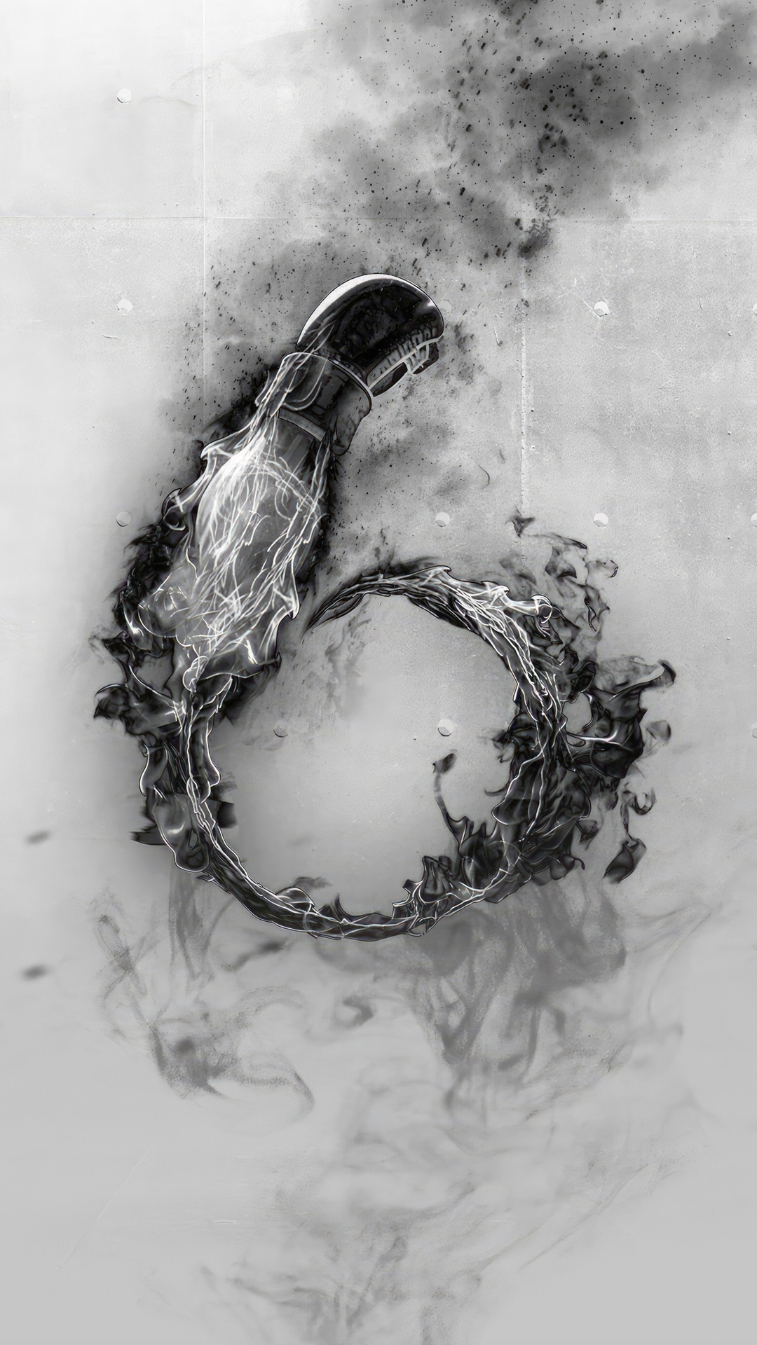 Street Fighter 6 Logo with Smoke and Fire HD Phone Wallpaper