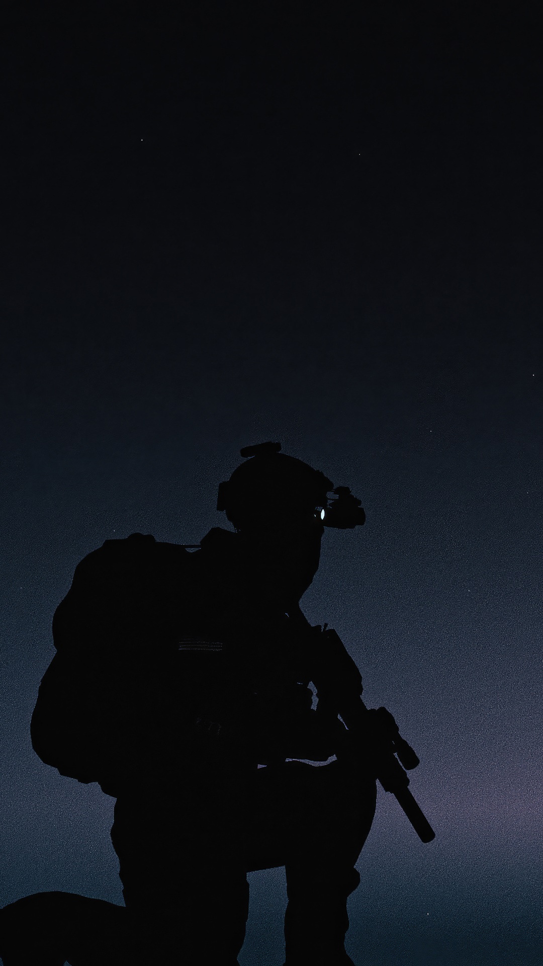 Soldier with night vision goggles and rifle HD Phone Wallpaper