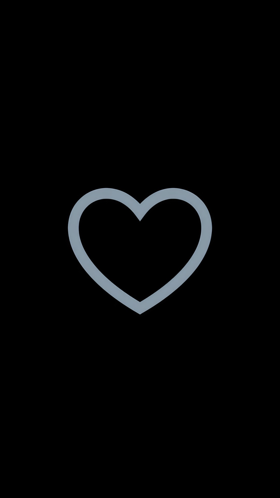Outline of a heart on a black background HD Phone Wallpaper