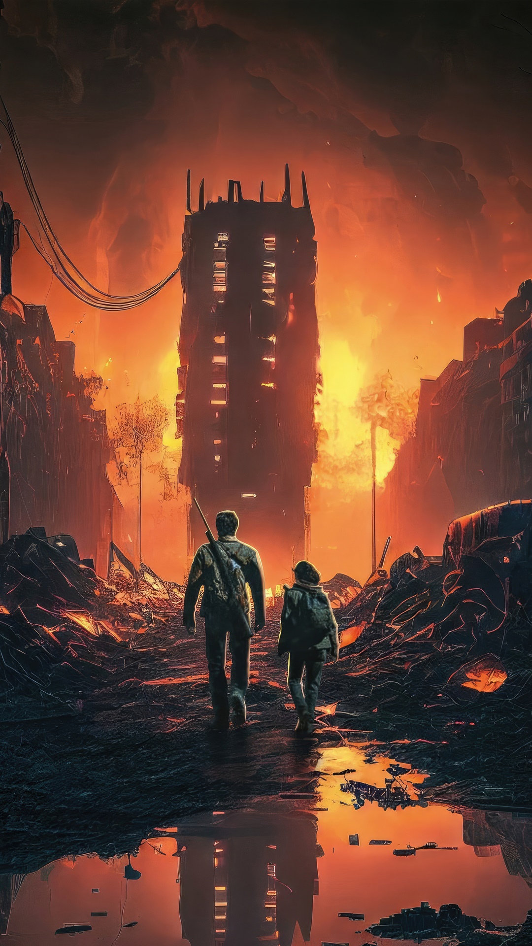 The Last of Us TV Series Post-Apocalyptic Cityscape HD Phone Wallpaper