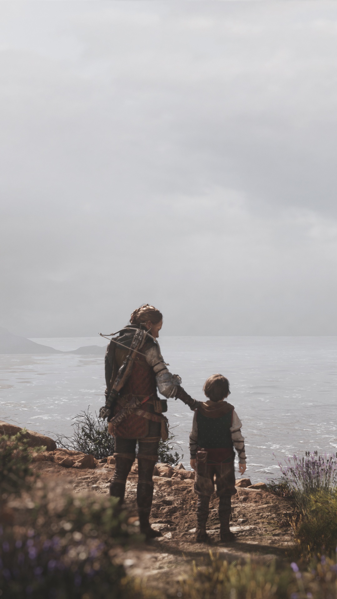 A Plague Tale Requiem: Amicia and Hugo overlooking the sea HD Phone Wallpaper