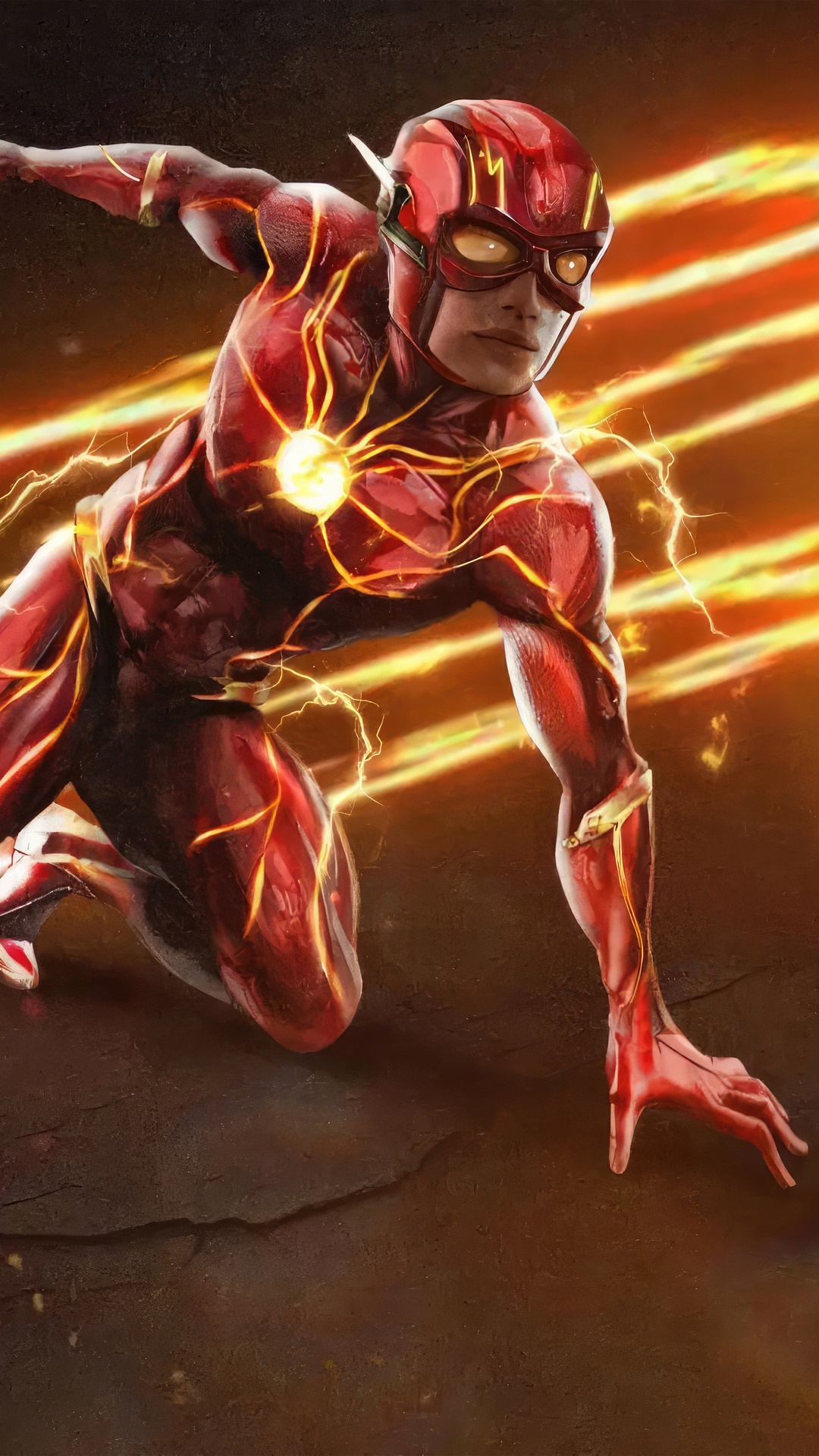The Flash running with lightning effects HD Phone Wallpaper