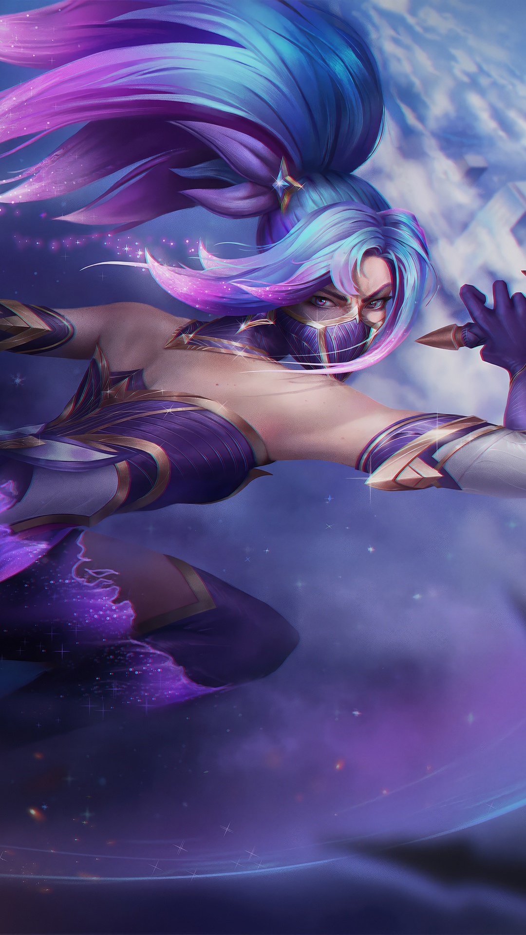 Akali from League of Legends in a cosmic outfit HD Phone Wallpaper