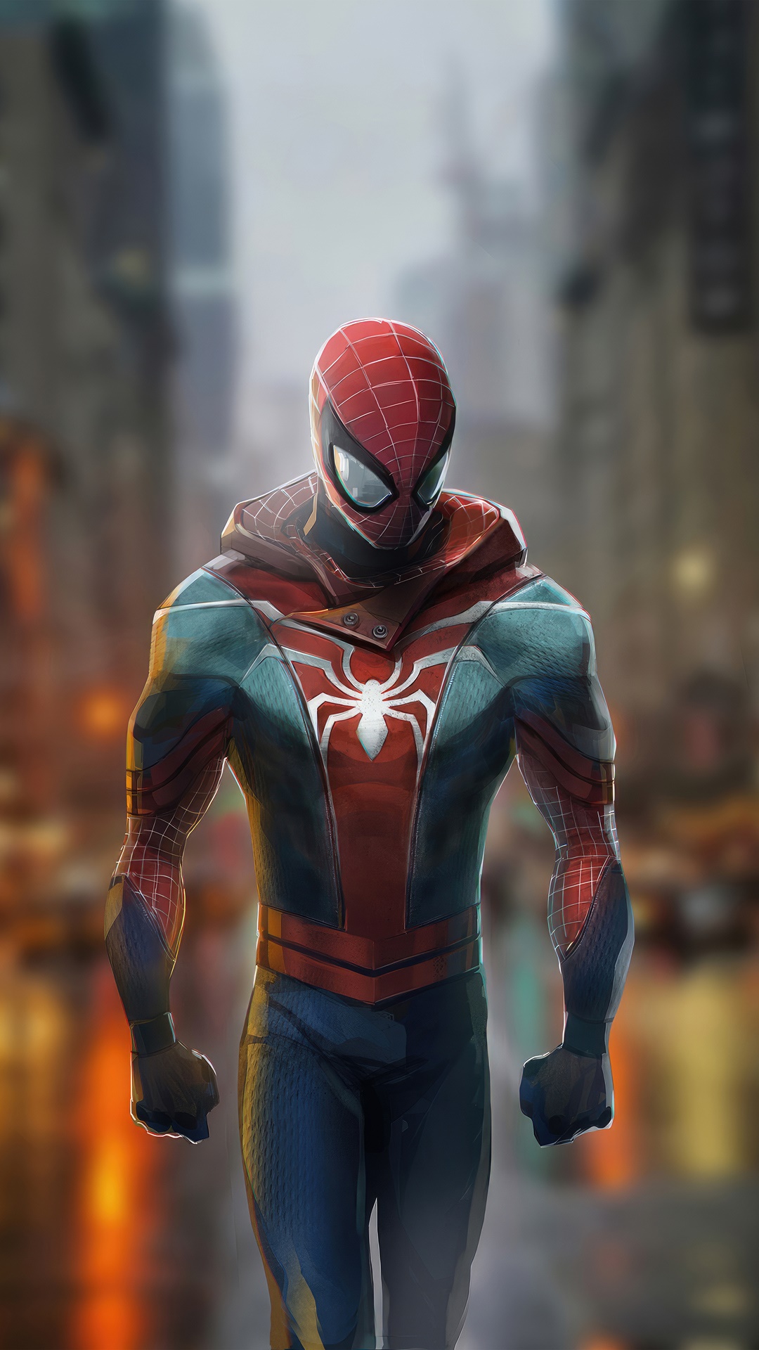 Spider-Man artwork with a hooded suit HD Phone Wallpaper