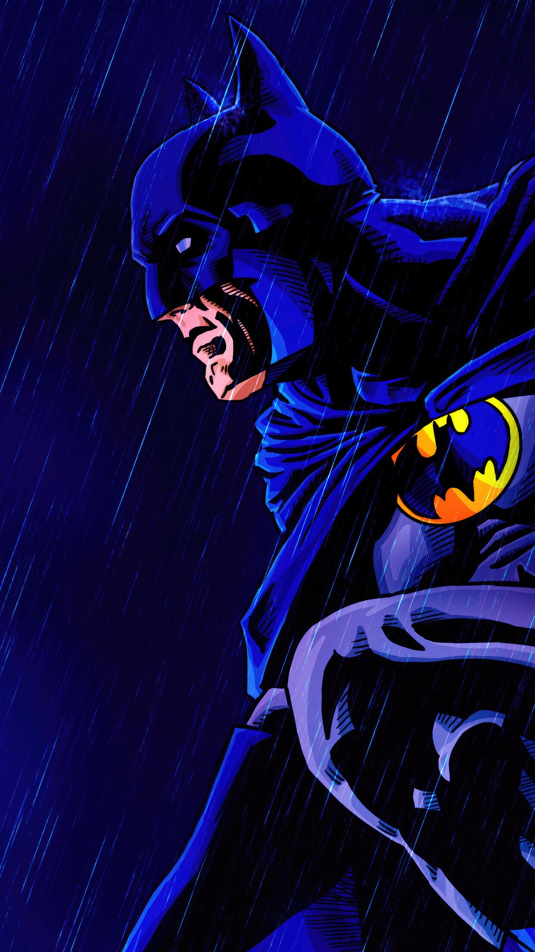 Batman in the Rain Artwork HD Phone Wallpaper